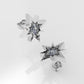 14K Push Back Earrings with 2 DIAMONDS 6.5mm VS1 each, "star" "stt: 4 prongs"