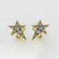 14k Yellow Gold Earrings with 14 DIAMONDS VS1, "STT: Prong" "FILIGREE" "STAR"
