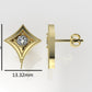14K Gold Earrings with 2 DIAMONDS 4mm VS1 each , it is for daily use, "star with 4 point" "FILIGREE" "STT: 4 prong"
