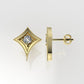 14K Gold Earrings with 2 DIAMONDS 4mm VS1 each , it is for daily use, "star with 4 point" "FILIGREE" "STT: 4 prong"