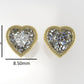 14k Gold Earrings with 2 DIAMOND VS1 each, "HEART SHAPE" "FILIGREE" "STT: BEZEL"