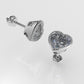 14k Gold Earrings with 2 DIAMOND VS1 each, "HEART SHAPE" "FILIGREE" "STT: BEZEL"