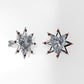 14k Yellow Gold Earrings with 18 STONES, "star with 8 point" "STT: Prong"