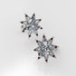 14k Yellow Gold Earrings with 18 STONES, "star with 8 point" "STT: Prong"
