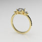 14K Ring with 14 BLACK DIAMONDS, 3 DIAMONDS, "Stt Prong"