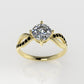 14K Ring with 18 BLACK DIAMONDS, 1 DIAMOND, "Stt Prong"