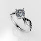 14K Ring with 18 BLACK DIAMONDS, 1 DIAMOND, "Stt Prong"