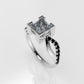 14K Gold Ring with 16 BLACK DIAMONDS, 1 DIAMOND, "Stt SPLIT"