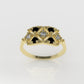 14K Ring with 4 BLACK DIAMONDS, 3 DIAMONDS, "Stt Prong" "FILIGREE"