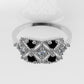 14K Ring with 4 BLACK DIAMONDS, 3 DIAMONDS, "Stt Prong" "FILIGREE"