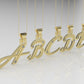 14K Gold Pendant, Alphabet Letters with 3 DIAMONDS 1.5mm VS1