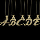14K Gold Pendant, Alphabet Letters with 3 DIAMONDS 1.5mm VS1