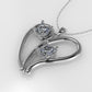 14K Gold Pendant with 2 Diamonds VS1, "STT: Prong"