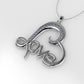 14K Gold Pendant with 20 Diamonds, "STT: Prong" Heart and Love style, Cut Chanel