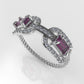 14K Ring with 37 DIAMONDS and 2 TOURMALINE, "FILIGREE", STT PRONG, Rope Style, Cut Chanel