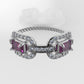 14K Ring with 37 DIAMONDS and 2 TOURMALINE, "FILIGREE", STT PRONG, Rope Style, Cut Chanel