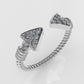 14K Gold Ring with 12 DIAMONDS 1.4mm, "FILIGREE", STT PRONG, Rope Style