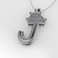 14K Pendant with 11 DIAMONDS VS1, "STT: Prong", Cut Chanel, FILIGREE