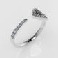14K Ring with 11 SAPPHIRE and 6 DIAMONDS VS1, "FILIGREE", STT PRONG, Heart