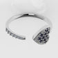 14K Ring with 11 SAPPHIRE and 6 DIAMONDS VS1, "FILIGREE", STT PRONG, Heart