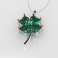 14K Gold Pendant with 4 emerald, "STT: Prong" Clover Style