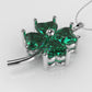 14K Gold Pendant with 4 emerald, "STT: Prong" Clover Style