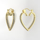 14k Earrings with 44 DIAMONDS VS1, "Cut Split", Heart Style