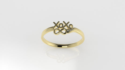 14K 'Xoxo' Gold Diamond Ring