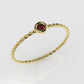 14K Ruby Stone Slim Twist Ring