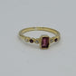 14K Tourmaline Stone & Diamond Gold Ring