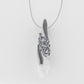14K Gold Pendant with 3 DIAMONDS 3mm, "STT: Prong"