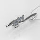 14K Gold Pendant with 3 DIAMONDS 3mm, "STT: Prong"
