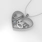 14K Pendant with 1 DIAMOND 2.5mm VS1, "STT: Prong", FILIGREE, Heart Style