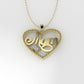 14K Pendant with 1 DIAMOND 2.5mm VS1, "STT: Prong", FILIGREE, Heart Style
