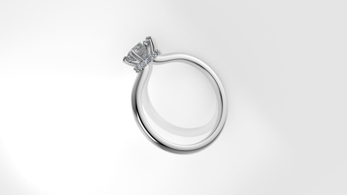 14K Solitaire Ring with 17 DIAMONDS VS1, STT: Prong