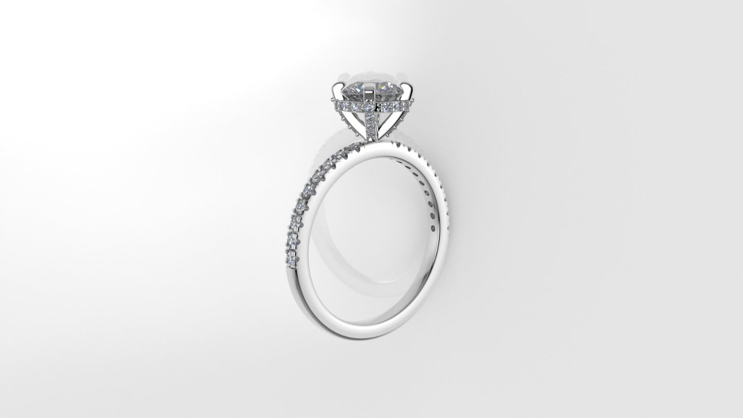 14K Gold Solitaire Ring with 47 DIAMONDS VS1, STT: Prong and Cut Split