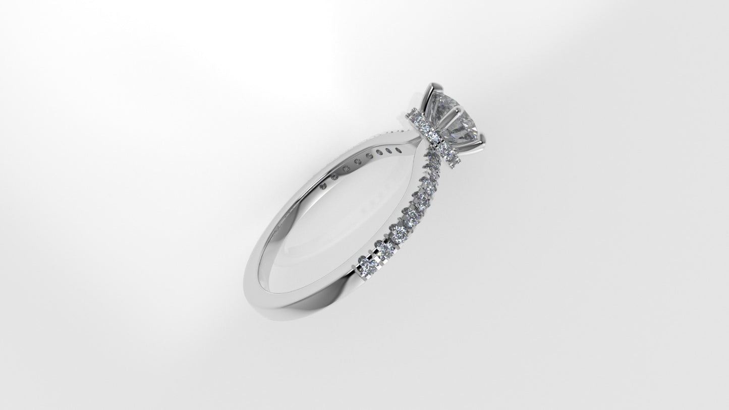 14K Solitaire Ring with 33 DIAMONDS VS1, STT: Prong and Cut Split