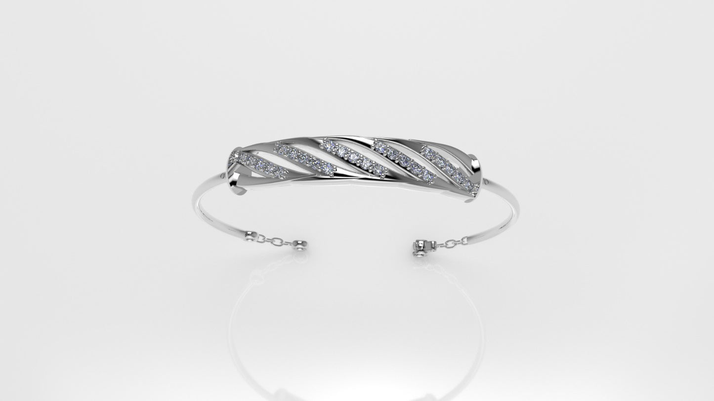 14K Bracelet with 25 Diamonds, "Stt: Prong", long 7 or 7 1/2 inch