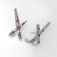 14k Earrings with 18 Stones, "Cut Prong", "X Style"