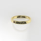 14k Ring with Custom Names "ANGELA" with 1 RUBY