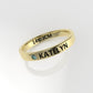 14k Ring with Custom Names "KATELYN" with 1 AQUAMARINE