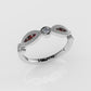 14K Gold Ring with 9 Stones, STT: Bezel, FILIGREE