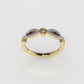 14K Gold Ring with 9 Stones, STT: Bezel, FILIGREE