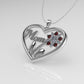 14K Pendant with 11 Stones, "STT: Prong", Heart Style