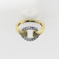 14K Gold Ring with 12 DIAMONDS, Cut: Split