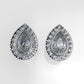14k Gold Earrings with 38 STONES VS1, "Stt: Bezel", Cut Split, Pear Style