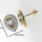 14k Gold Earrings with 38 STONES VS1, "Stt: Bezel", Cut Split, Pear Style