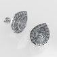 14k Gold Earrings with 38 STONES VS1, "Stt: Bezel", Cut Split, Pear Style