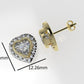 14k Gold Earrings with 34 STONES VS1, "Stt: Bezel", Cut Split, Heart Style