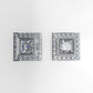 14k Gold Earrings with 42 STONES VS1, "Stt: Bezel", Cut Split, Princess Style